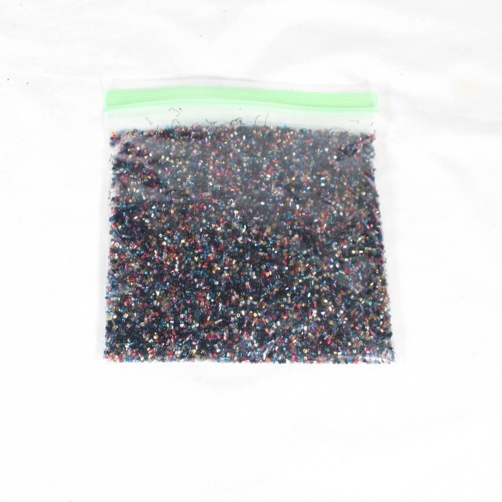 Vintage 2000s Seed Beads Destash Deep Winter Palette Iridescent Tiny Acrylic